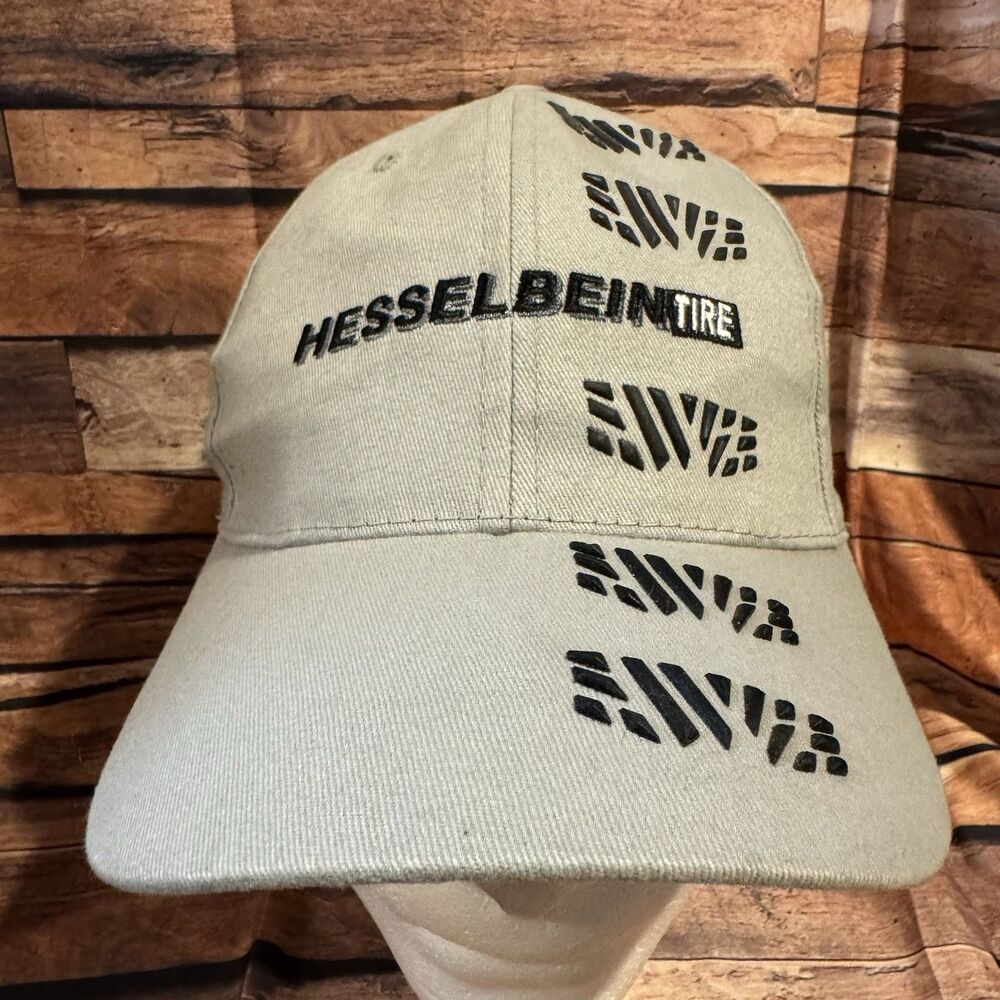 Hesselbein Tire Hat Lubbock Texas Gray Baseball Cap Hook Loop Tire Tread OSFM